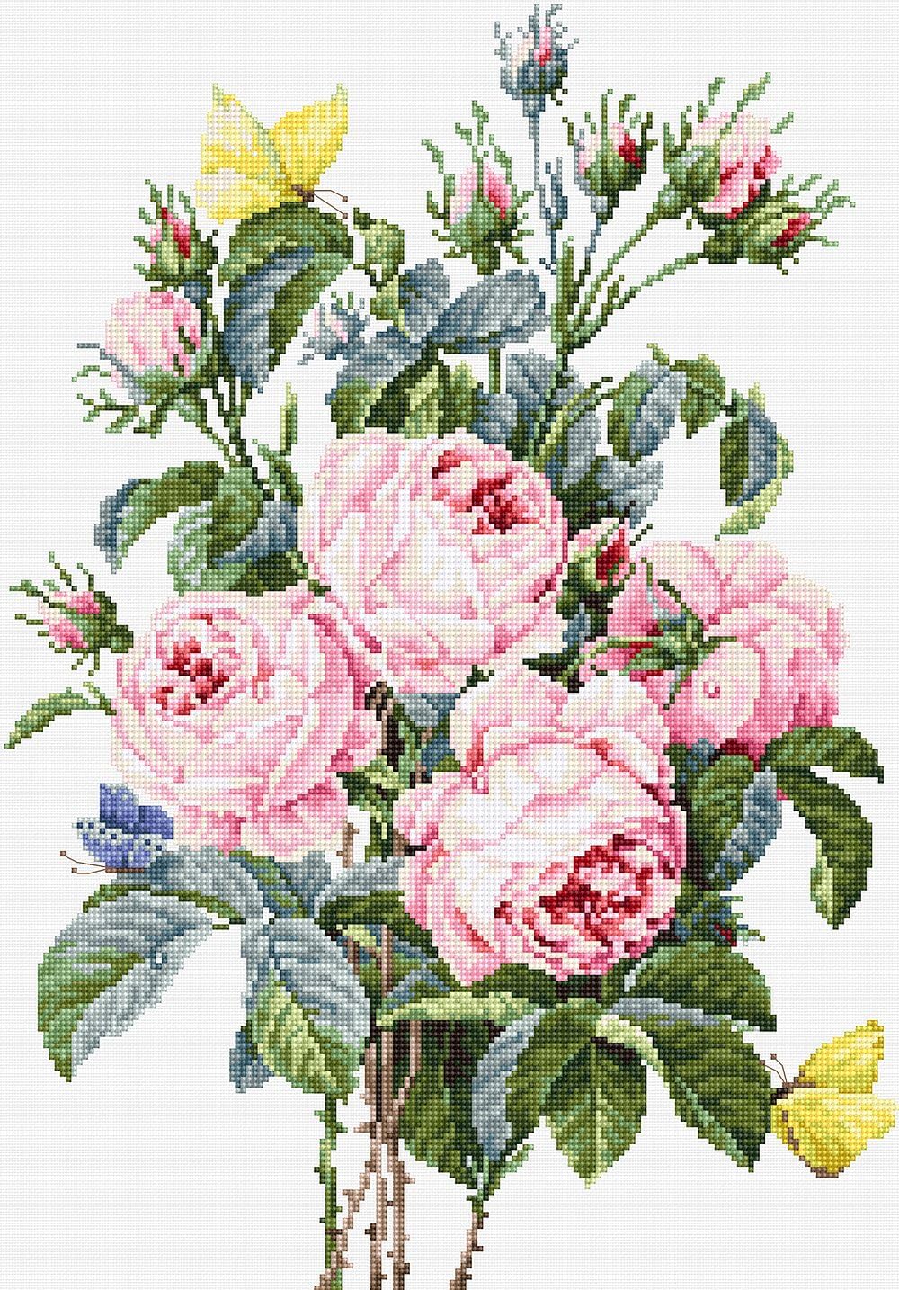 Bouquet of Roses Cross Stitch Kit by Luca-S