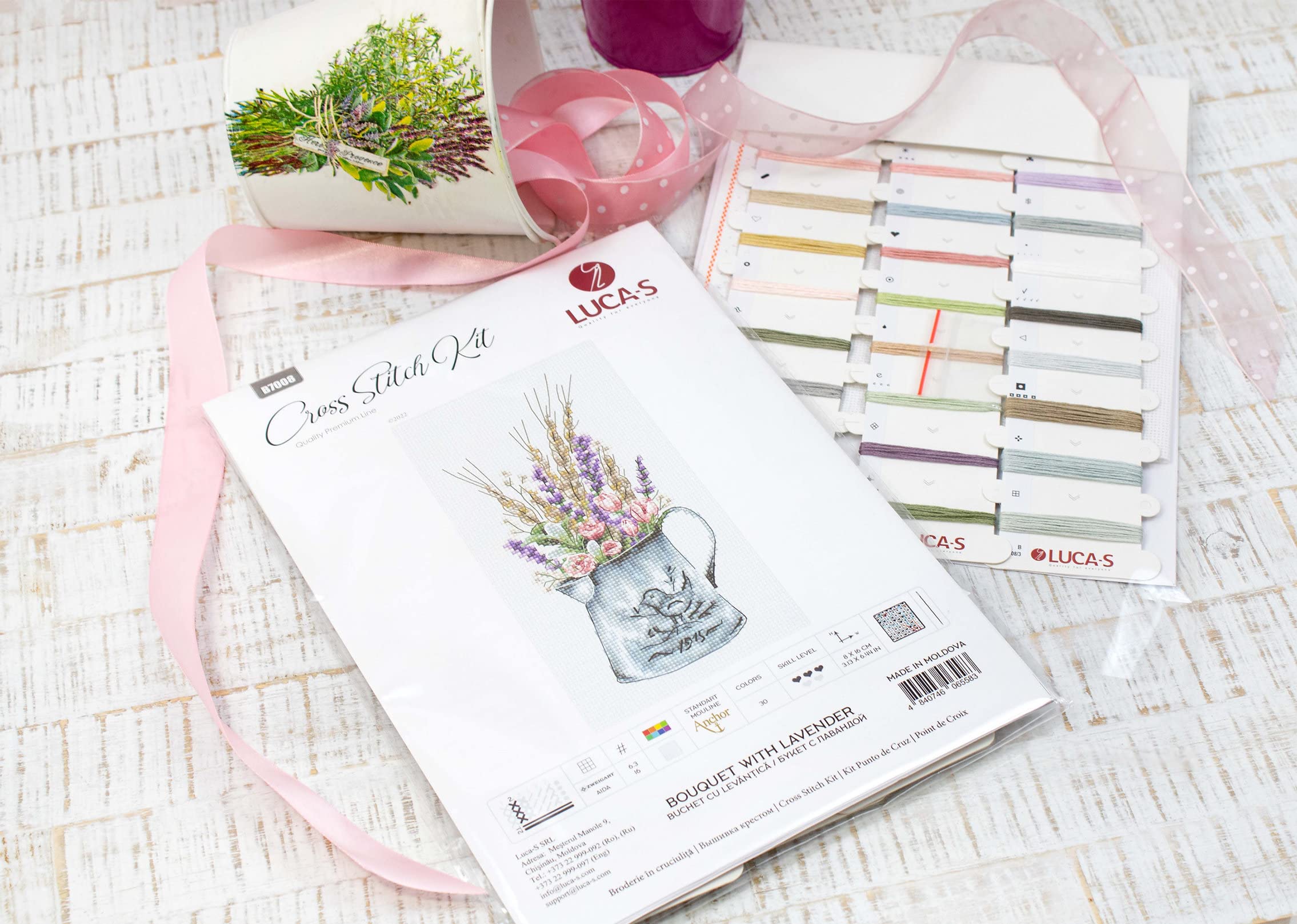 Cross Stitch Kit Luca-S - Bouquet with Lavender B7008 - Image 2