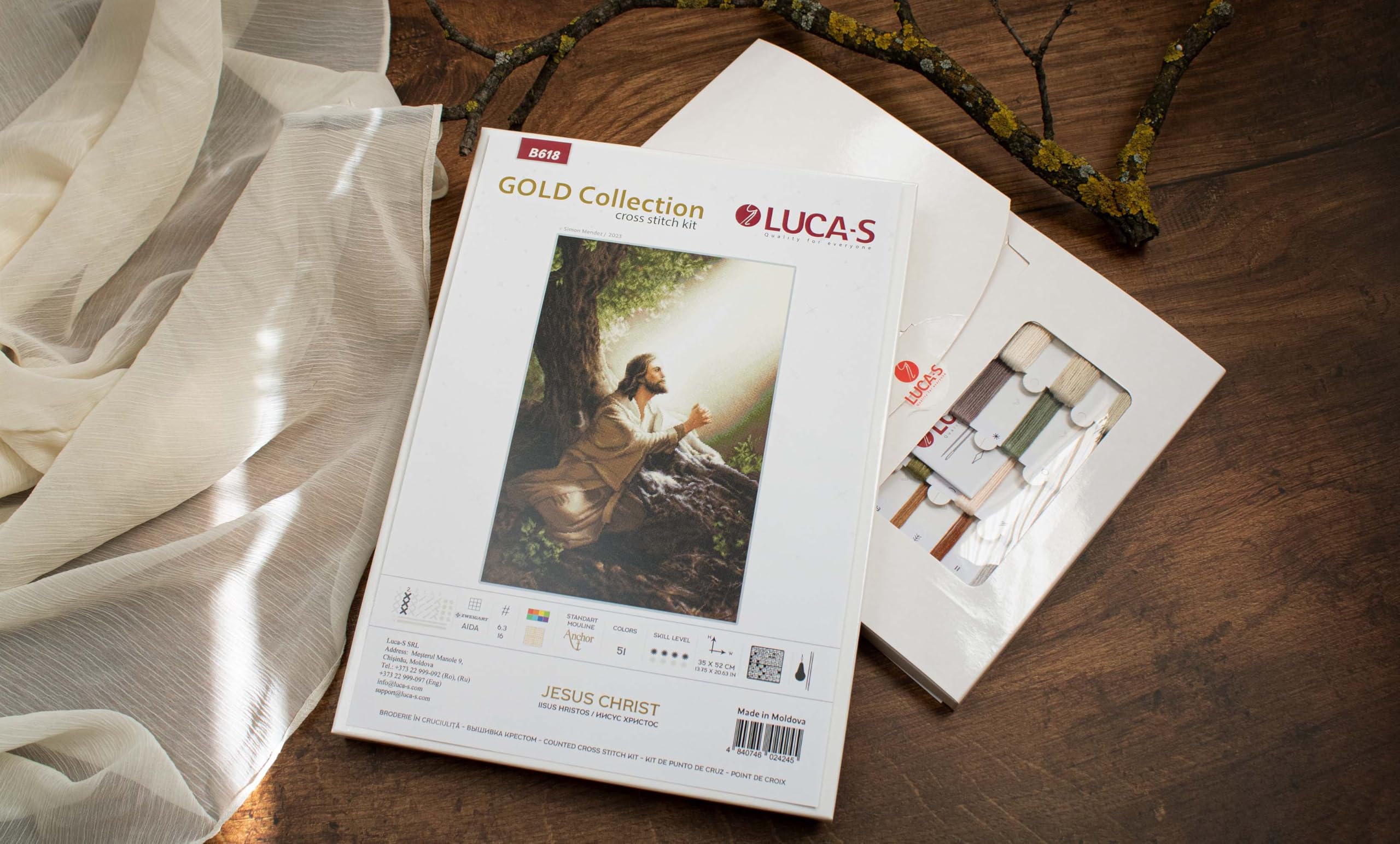 Cross Stitch Kit Luca-S Gold - Jesus Christ, B618 - Image 2