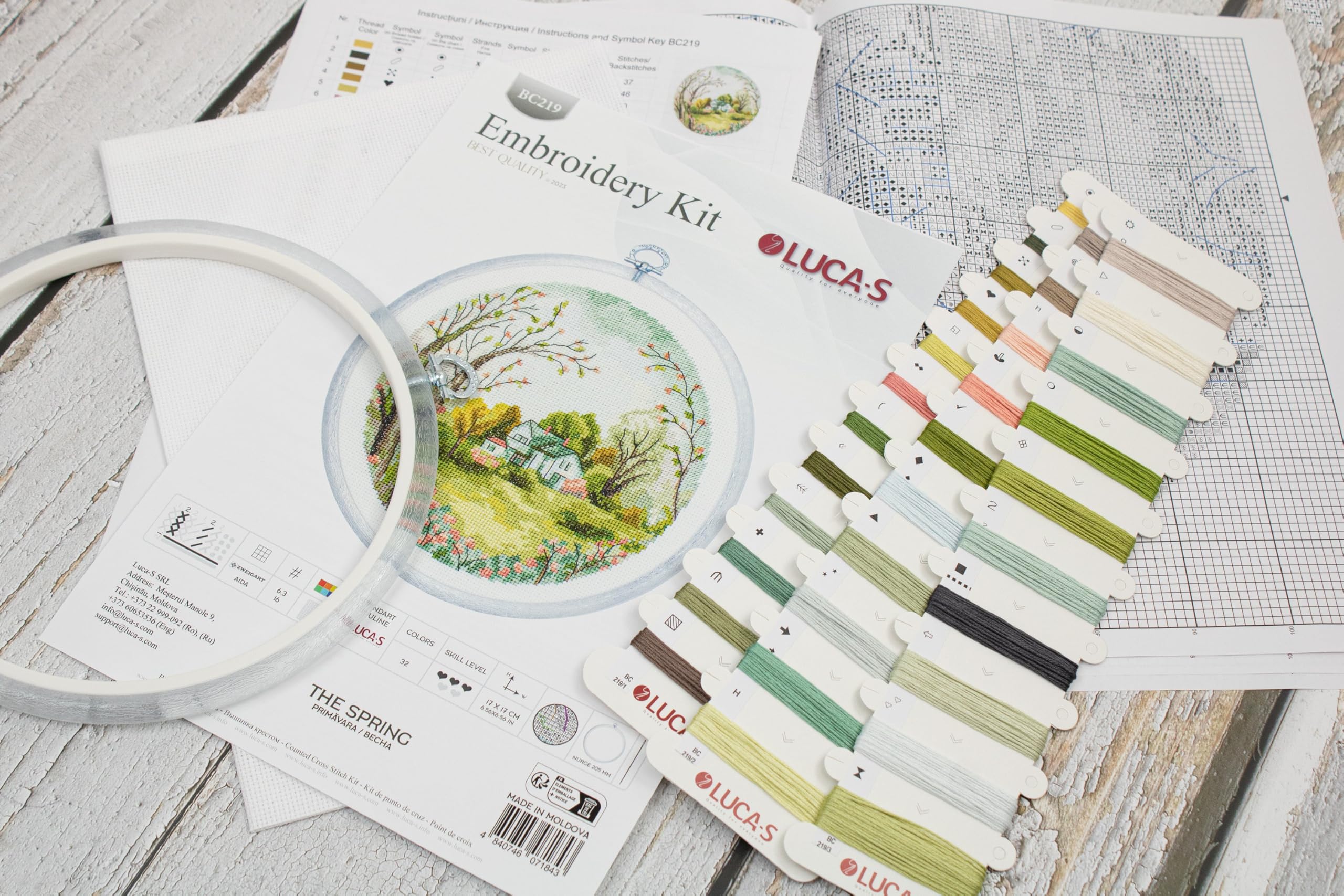 Cross Stitch Kit with Hoop Included Luca-S - The Spring - Image 4