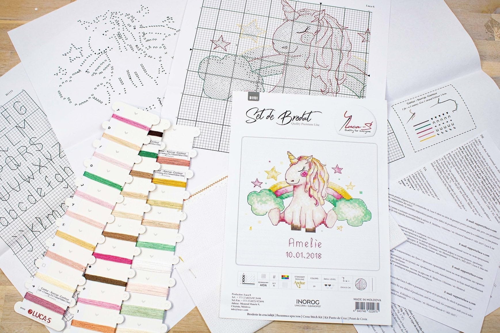 Luca-S B1151 Unicorn - Cross Stitch Kit - Image 3