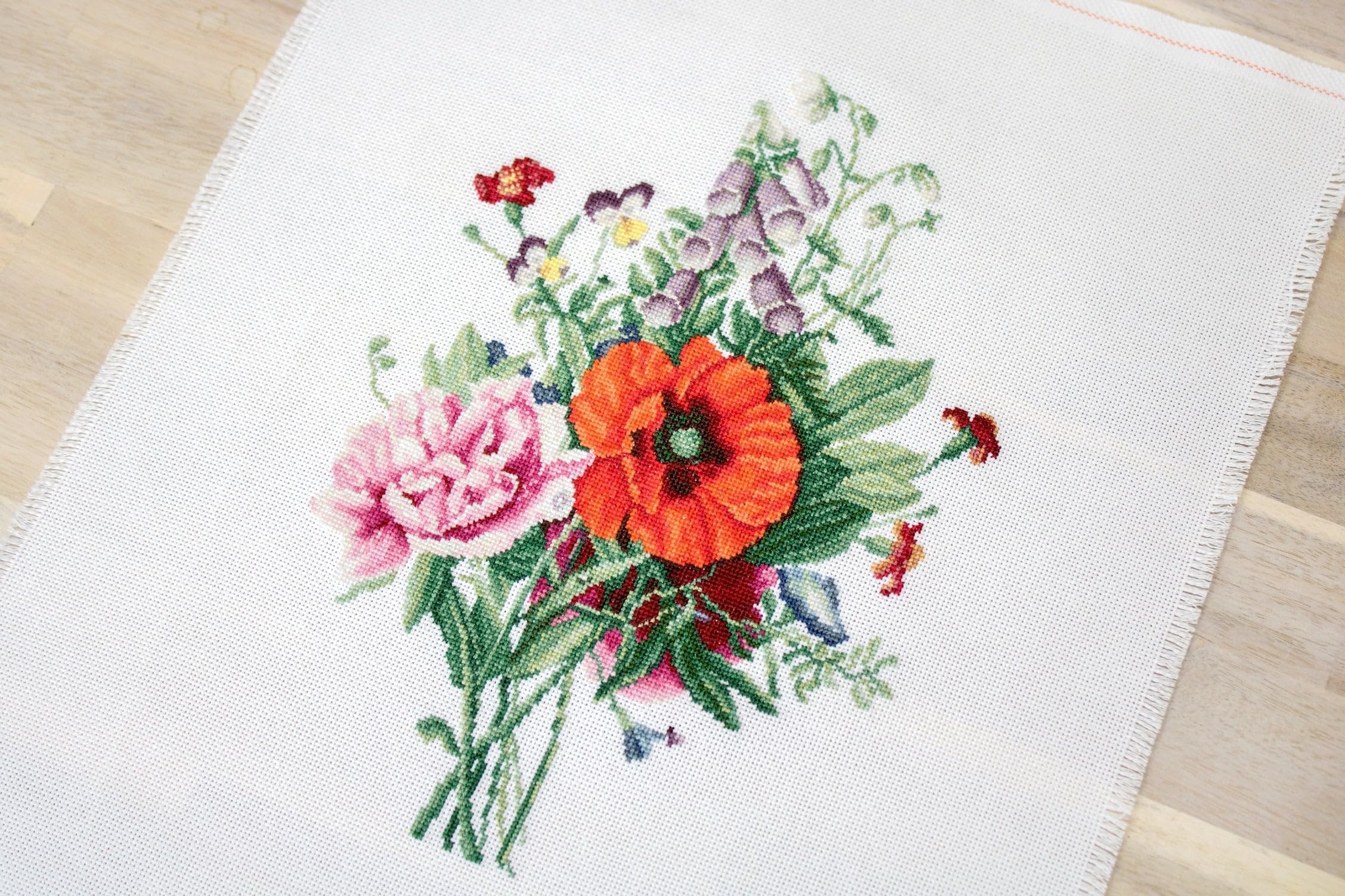 Luca-S Bouquet with Poppy and Peony - Cross Stitch Kit - Image 4