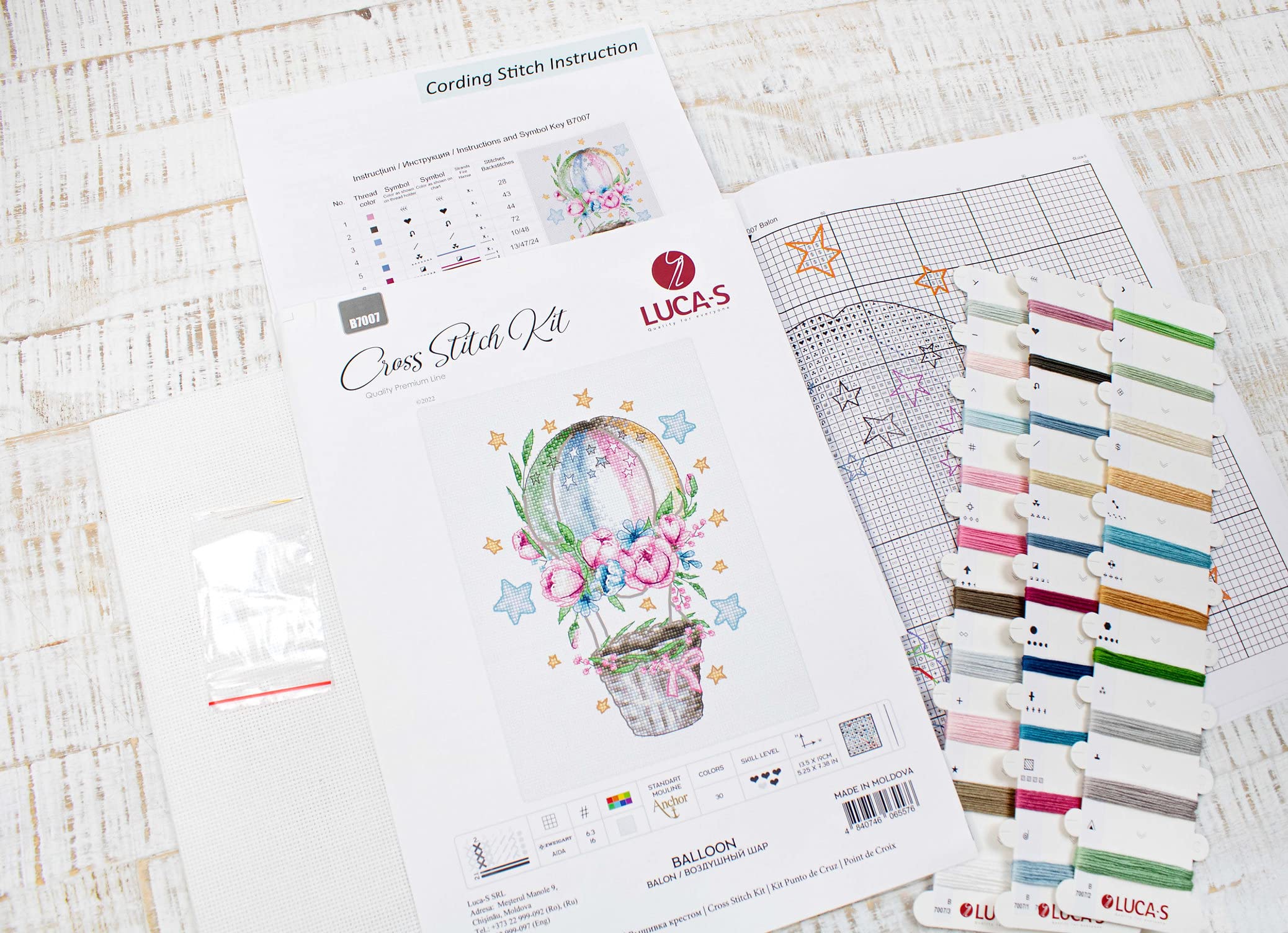 Luca-S Counted Cross Stitch kit Ballon, 13,5x19cm, DIY - Image 7