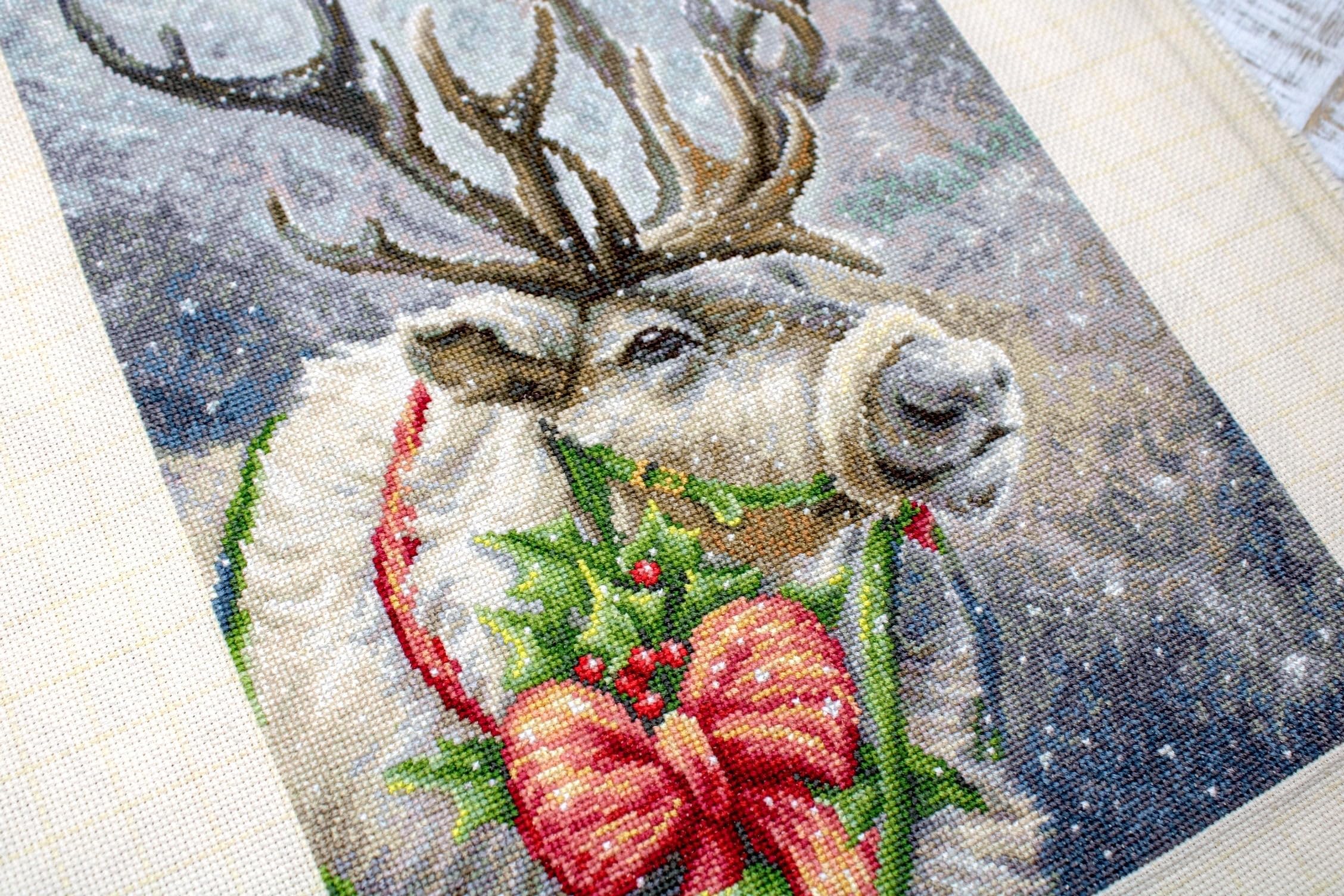 Luca-S Counted Cross Stitch Kit Christmas Deer 21 x 30 cm - Image 5