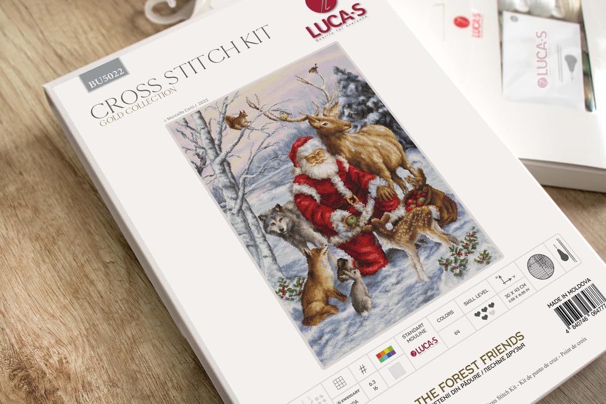 Luca-S Counted Cross Stitch kit Gold Collection The Forest Friends, 30x43cm, DIY - Image 3