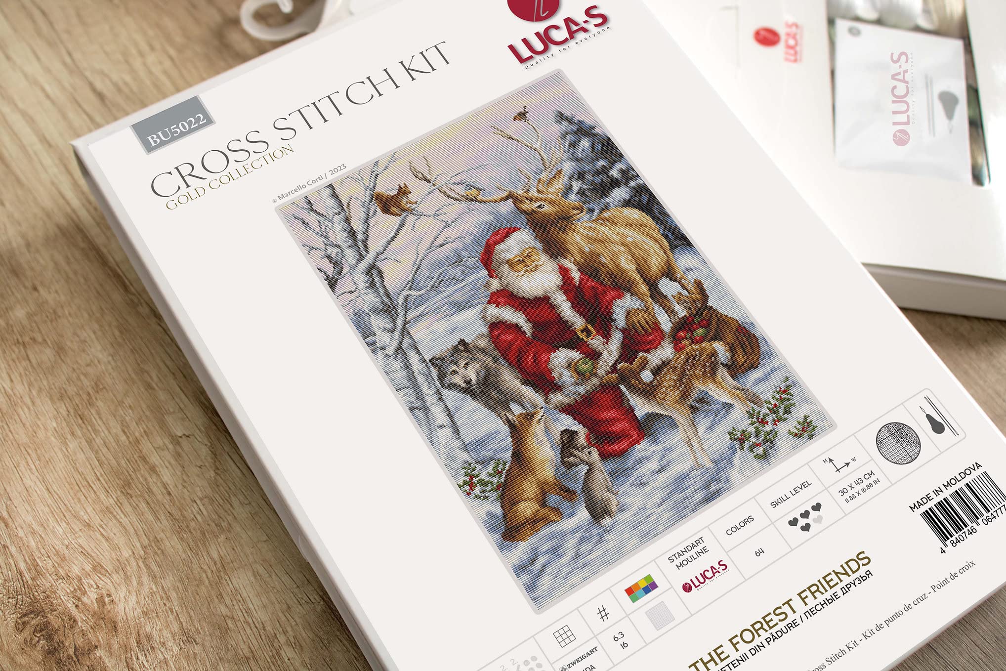Luca-S Counted Cross Stitch kit Gold Collection The Forest Friends, 30x43cm, DIY - Image 4