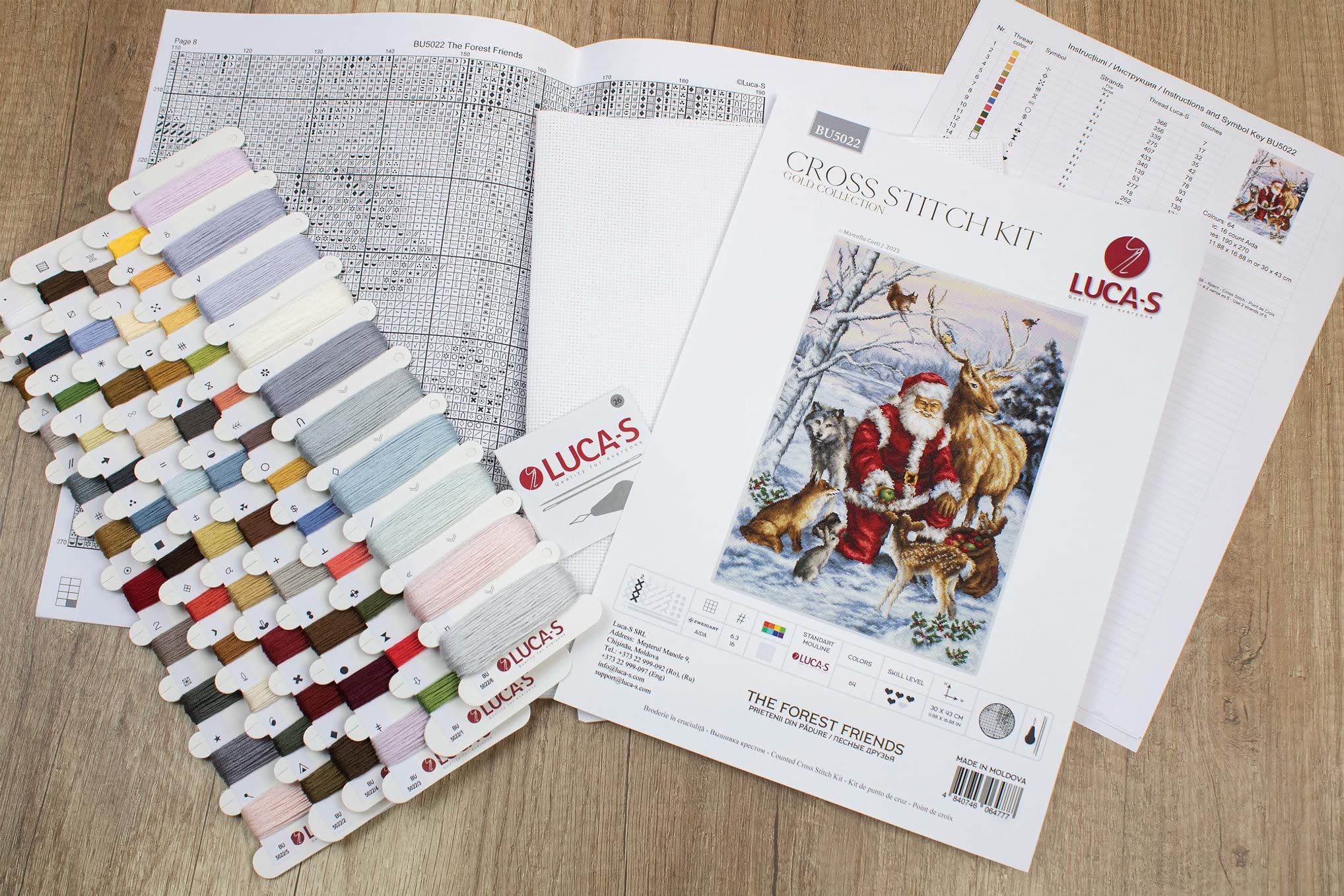 Luca-S Counted Cross Stitch kit Gold Collection The Forest Friends, 30x43cm, DIY - Image 8