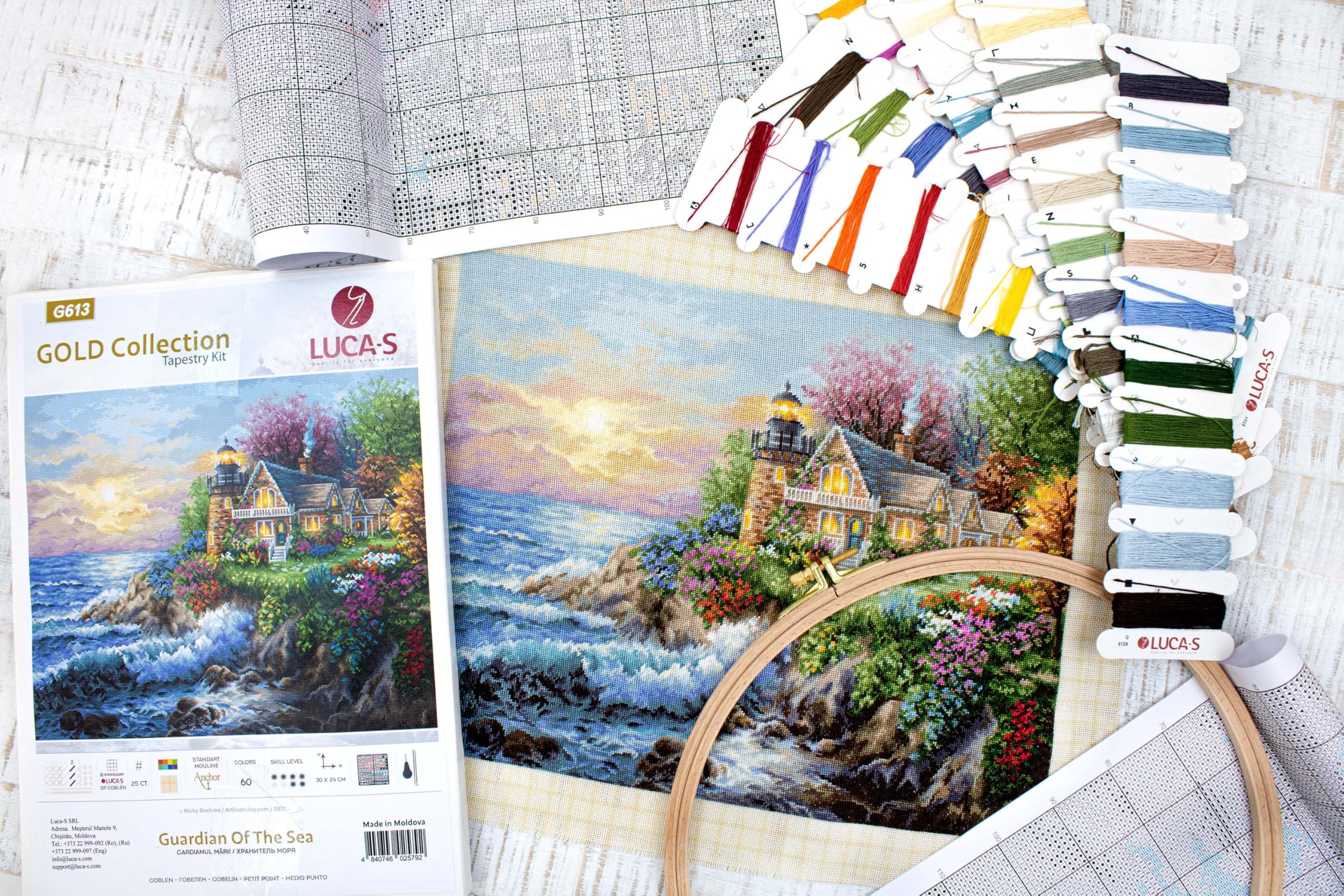 Luca-S Counted Tappiserie kit Gold Collection Guardian of The Sea, 30x24cm, DIY - Image 2