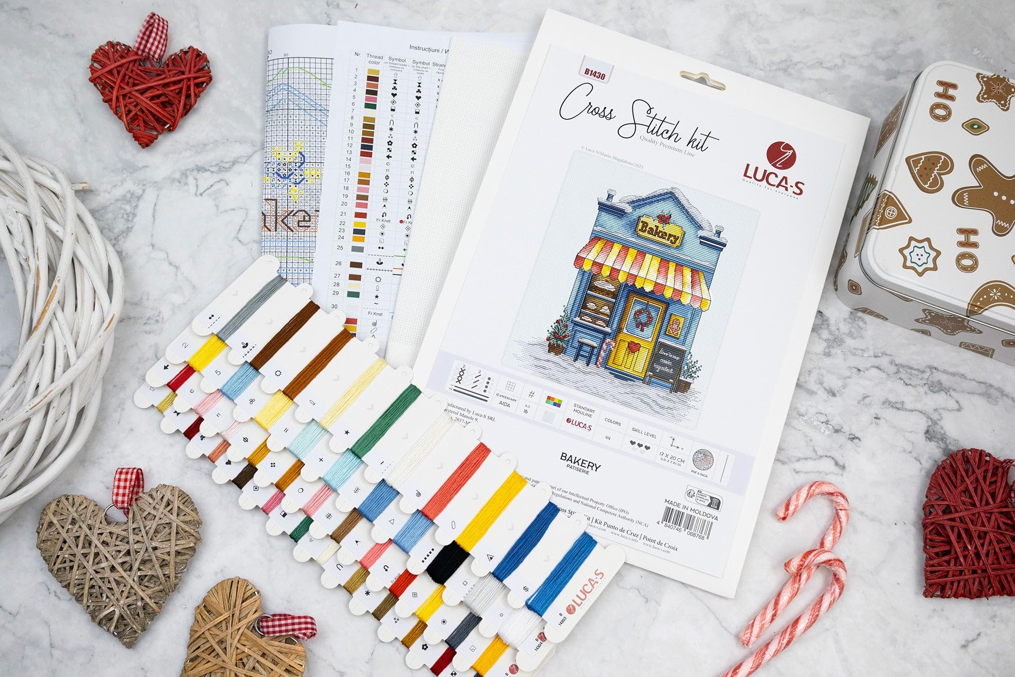 Luca-S Cross Stitch Kit Bakery B1430, Counted Cross Stitch Kit for Adults, Needlecraft and Embroidery Kit - Image 3