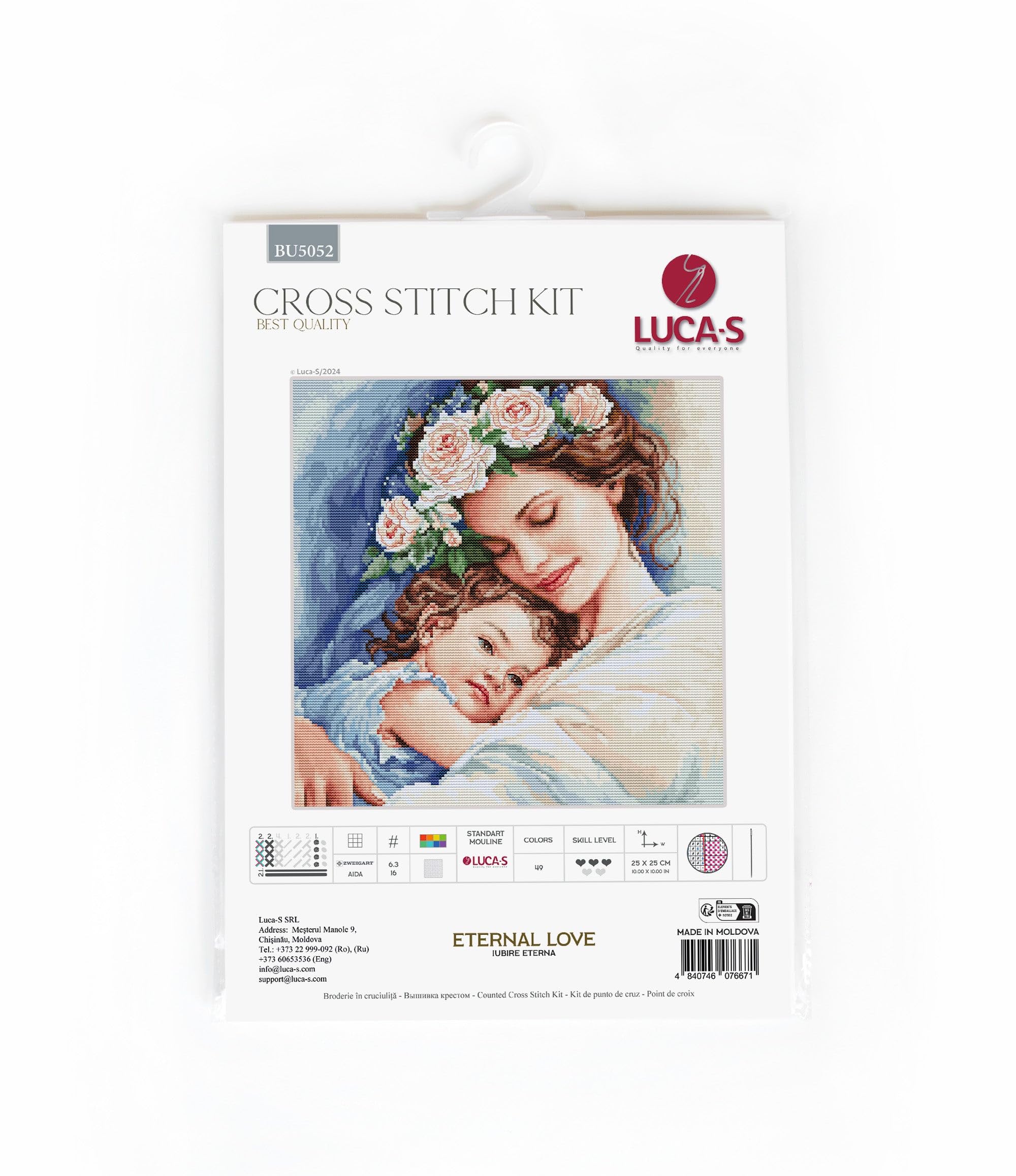 Luca-S Cross Stitch Kit Eternal Love, BU5052, Counted Cross Stitch Kit for Adults, Needlecraft and Embroidery Kit - Image 2