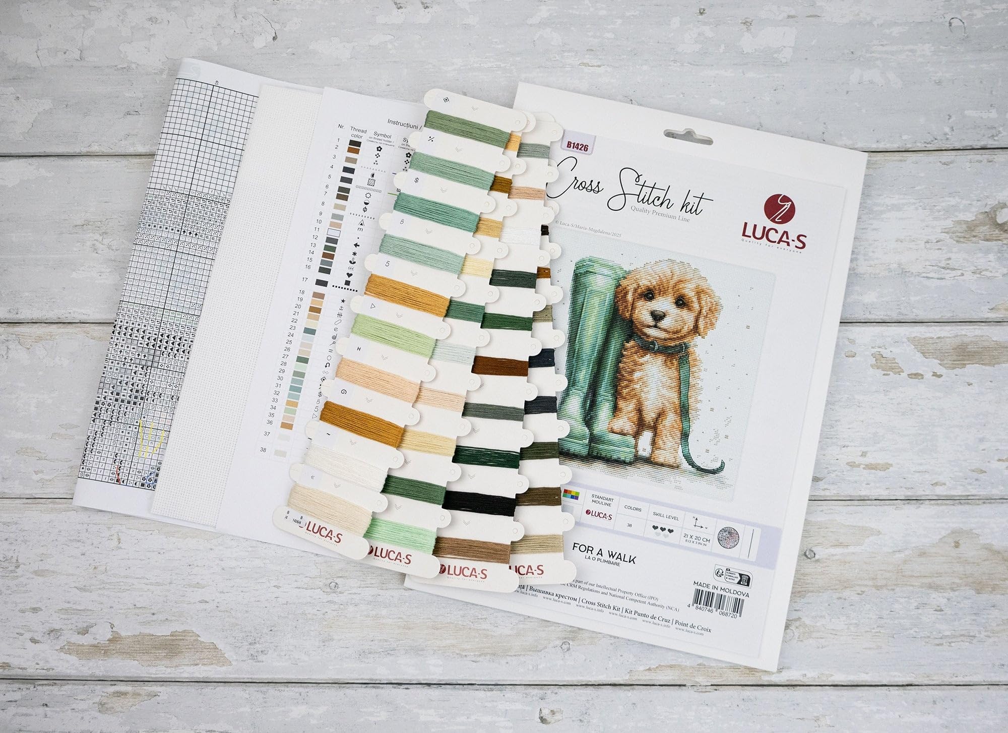 Luca-S Cross Stitch Kit - For a Walk, B1426 - Image 3