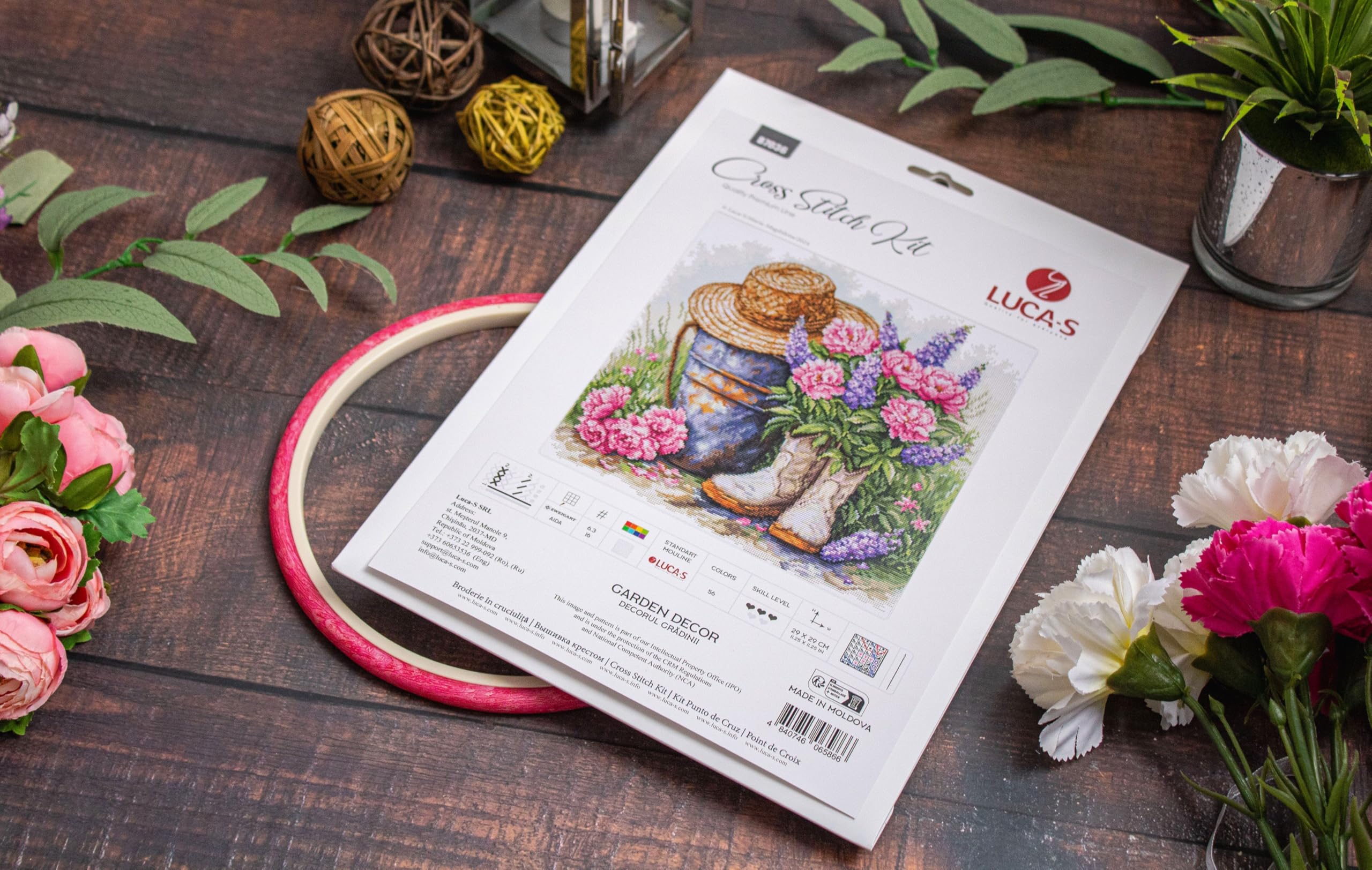 Luca-S Cross Stitch Kit Garden Decor, B7036, Counted Cross Stitch Kit for Adults, Needlecraft and Embroidery Kit - Image 4
