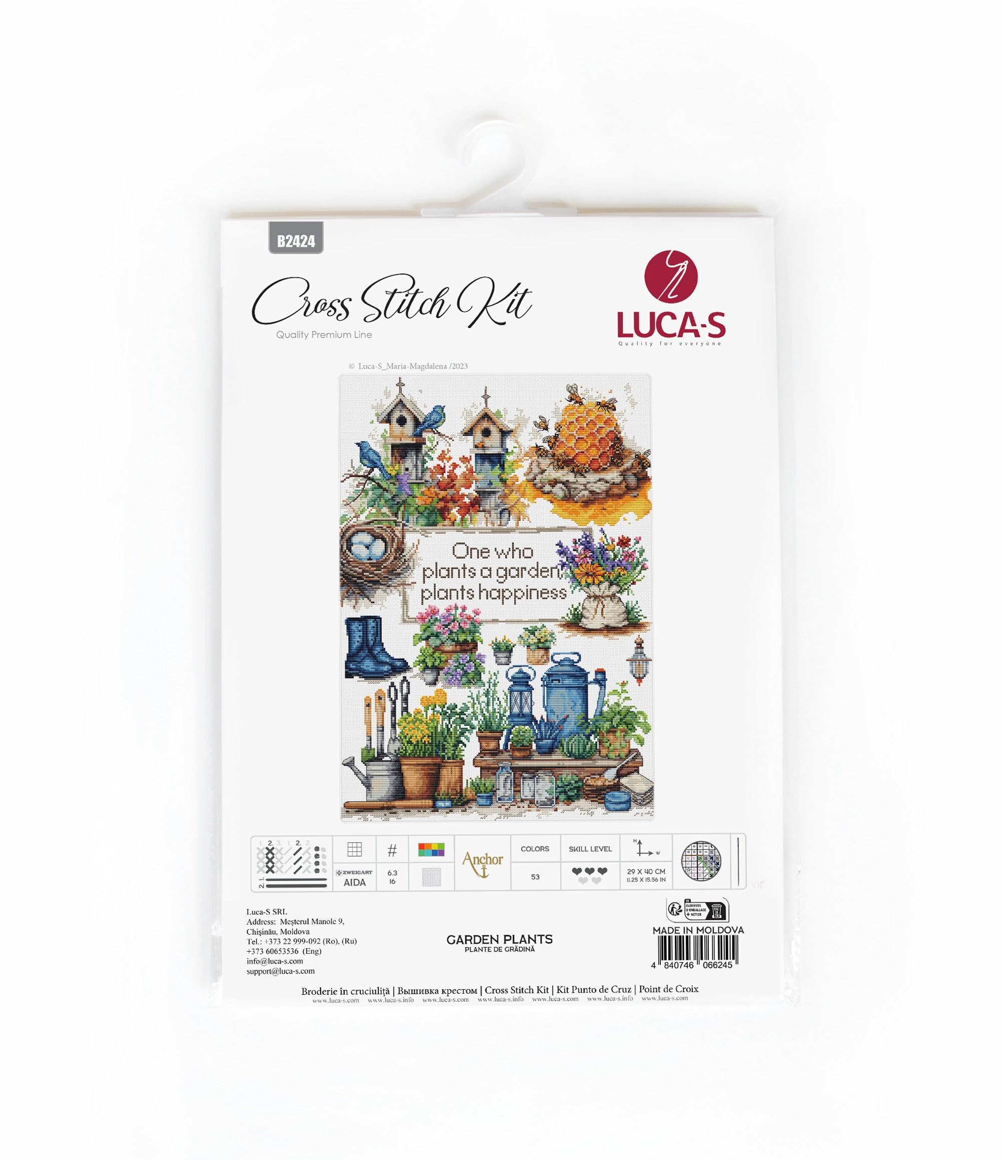 Luca-S Cross Stitch Kit Garden Plants, B2424, Counted Cross Stitch Kit for Adults, Needlecraft and Embroidery Kit - Image 2