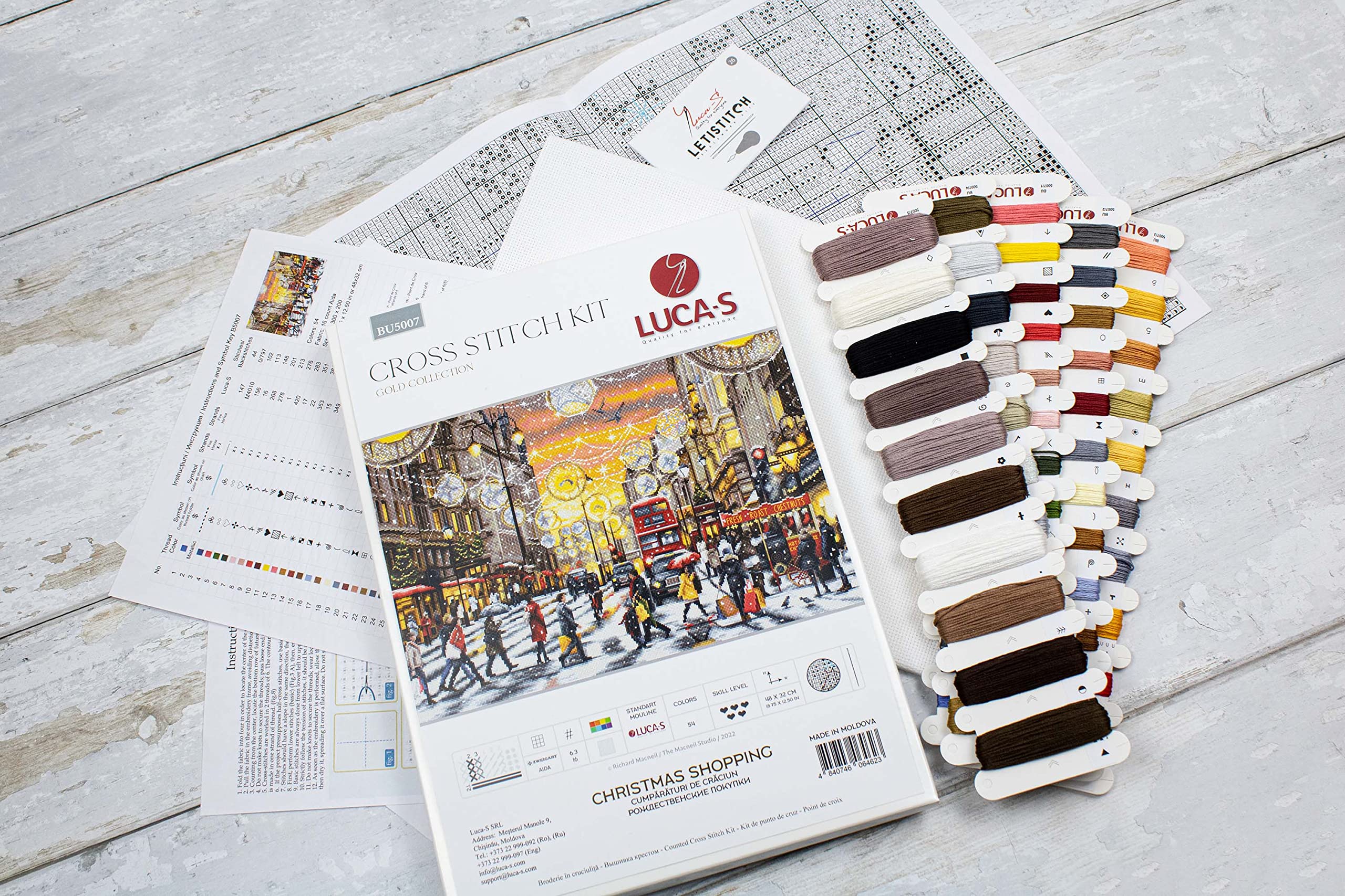 Luca-S Cross Stitch Kit Gold - Christmas Shopping BU5007 - Image 3