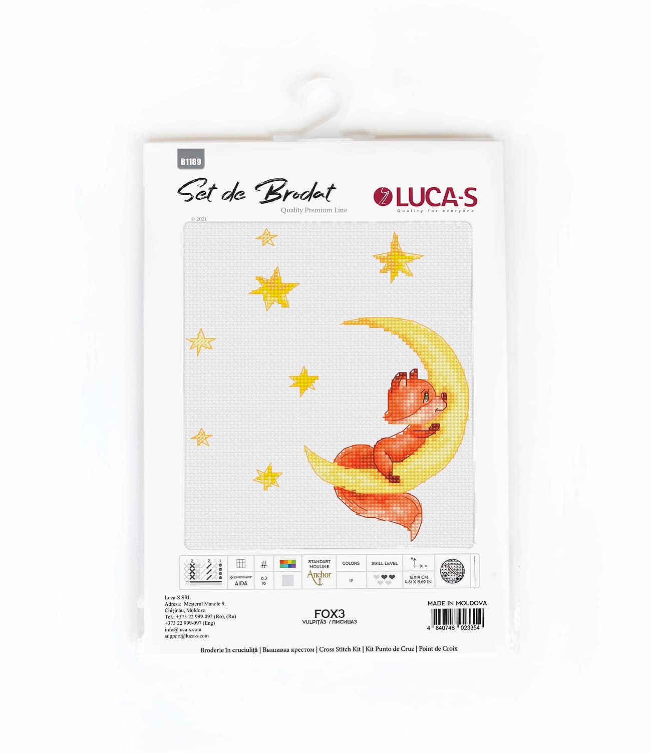 Luca-S Cross Stitch Kit Gold - Fox, B1189 - Image 2
