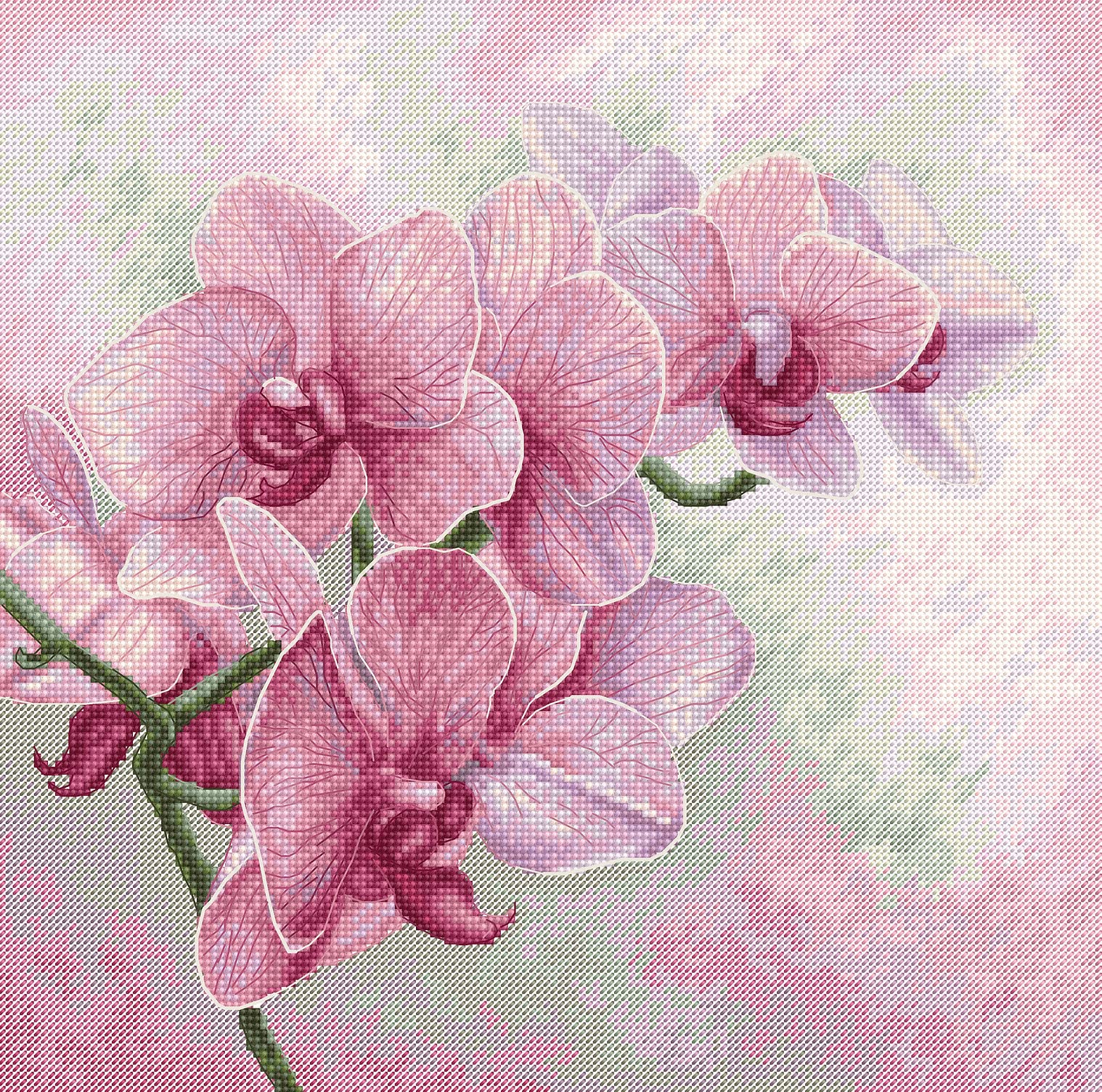 Luca-S Cross Stitch Kit Graceful Orchids B7009