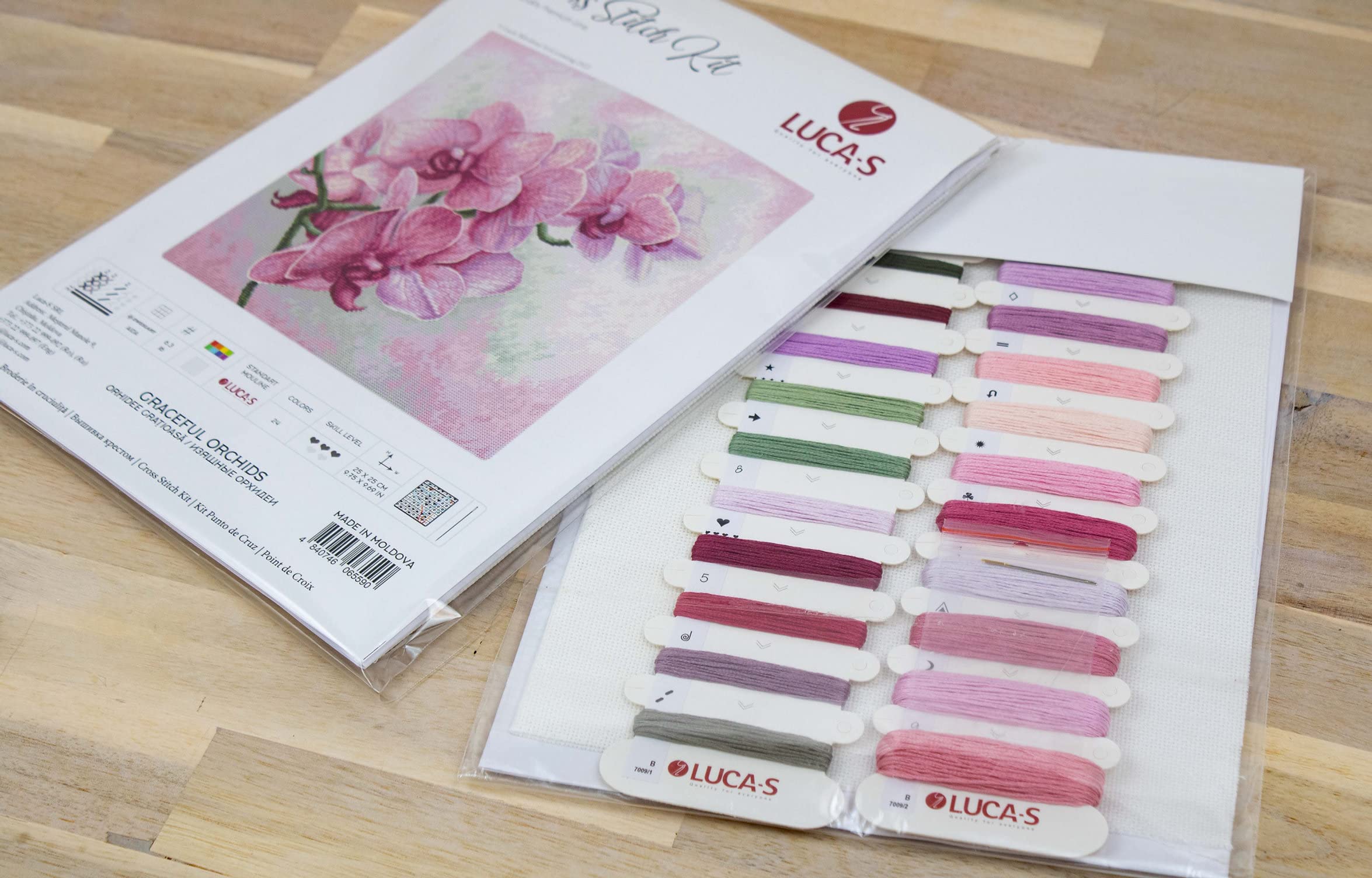 Luca-S Cross Stitch Kit Graceful Orchids B7009 - Image 4