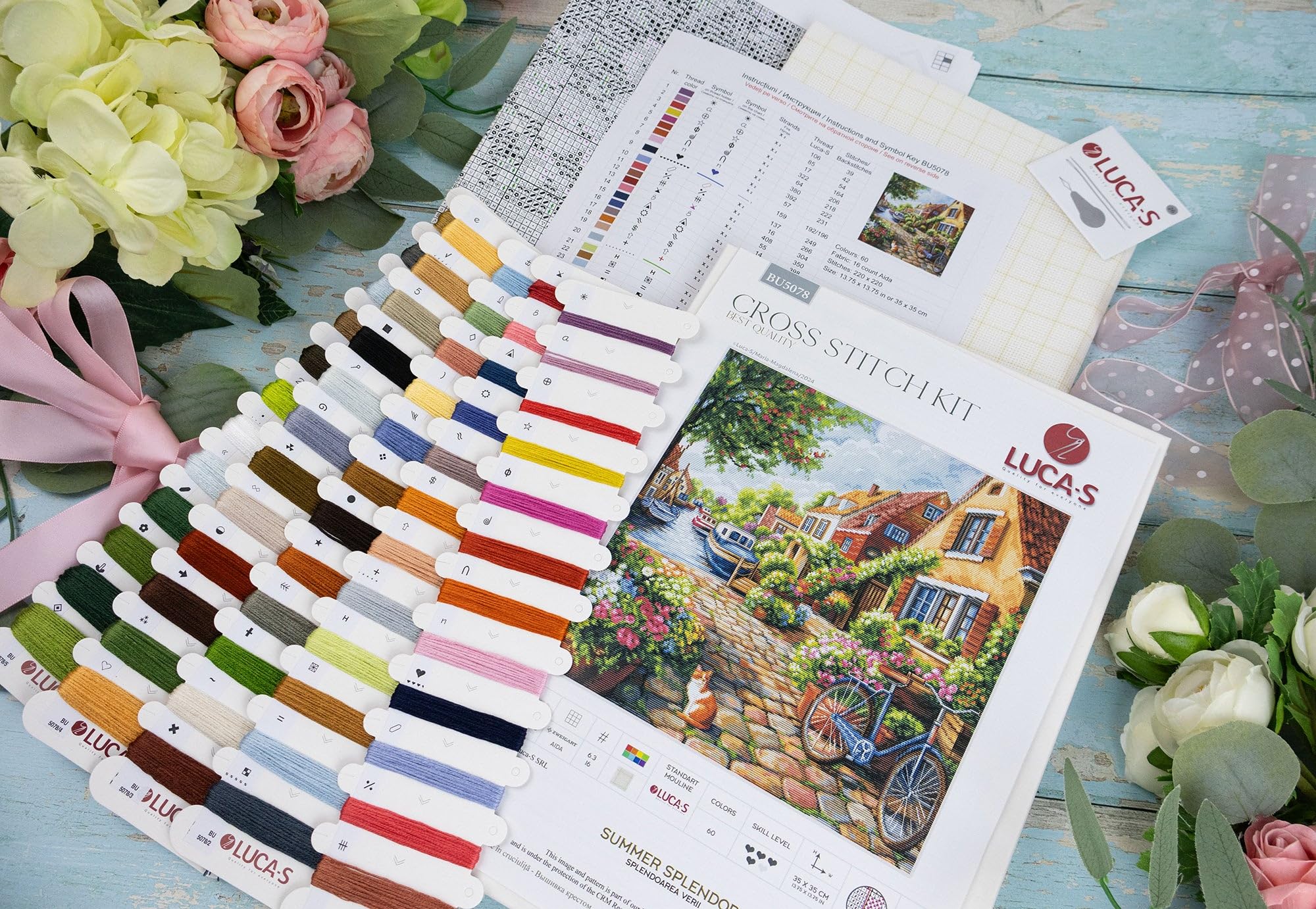 Luca-S Cross Stitch Kit Summer Splendor, BU5078, Counted Cross Stitch Kit for Adults, Needlecraft and Embroidery Kit - Image 3