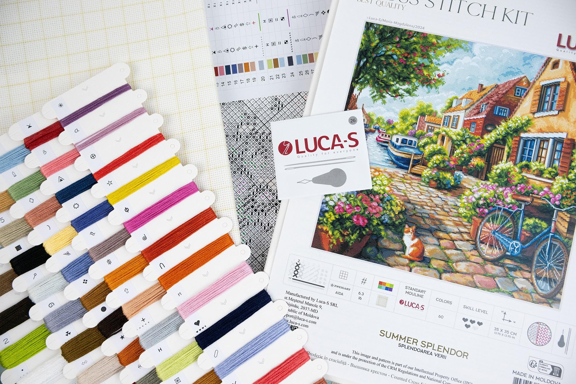 Luca-S Cross Stitch Kit Summer Splendor, BU5078, Counted Cross Stitch Kit for Adults, Needlecraft and Embroidery Kit - Image 4