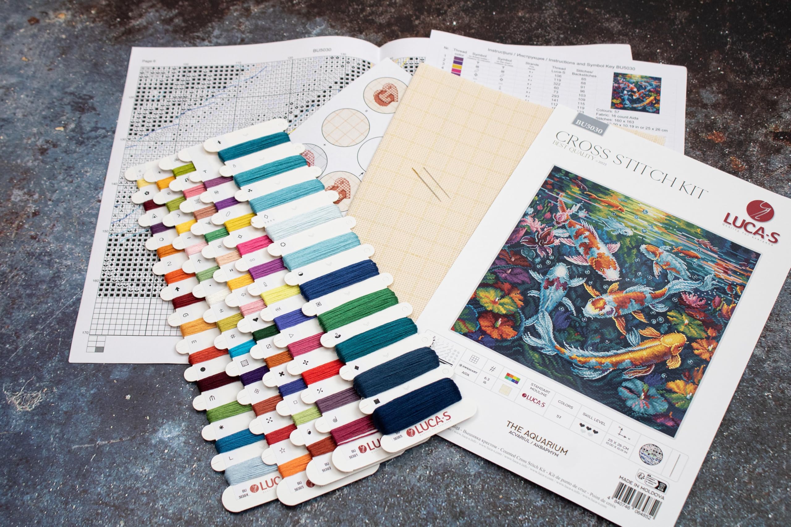 Luca-S Cross Stitch Kit - The Aquarium, BU5030 - Image 5