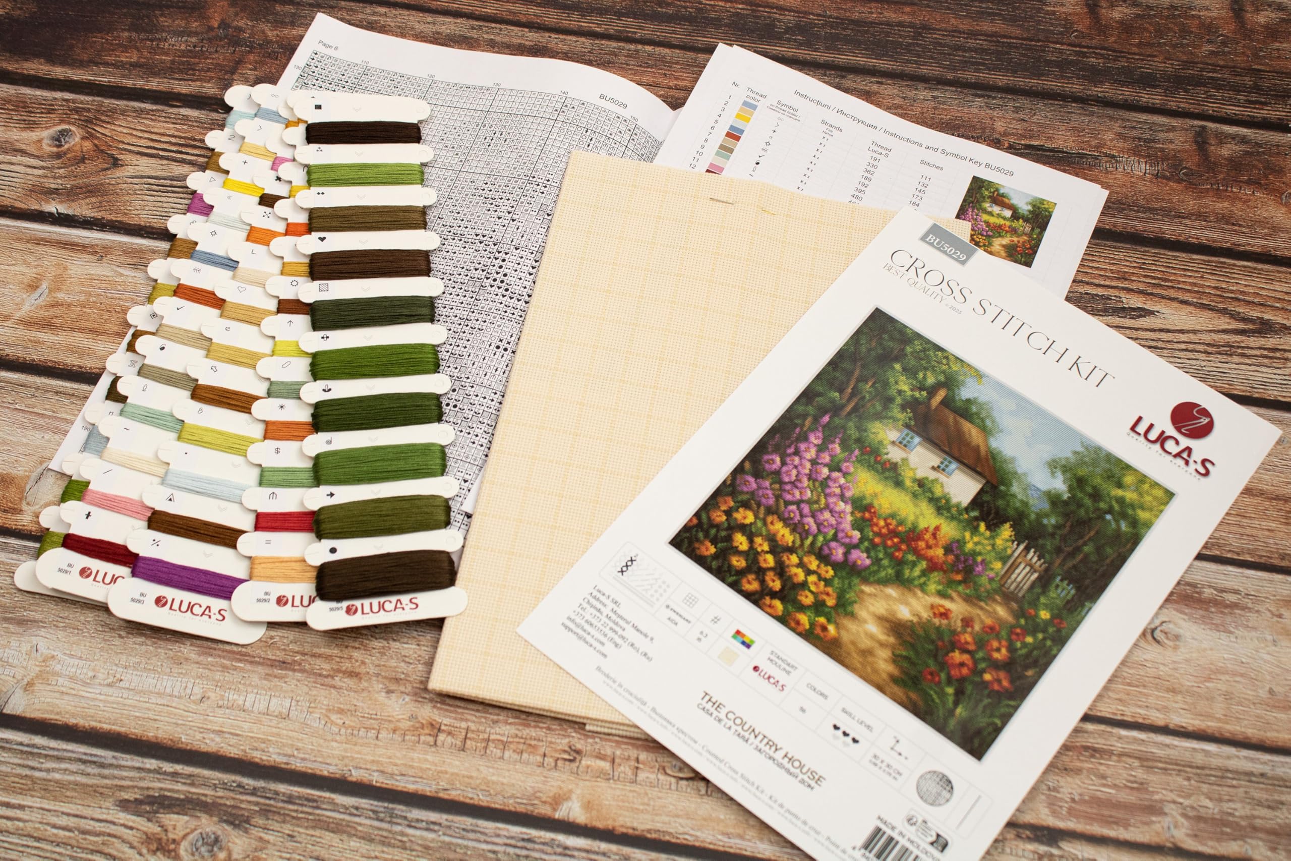 Luca-S Cross Stitch Kit The Country House, BU5029, Counted Cross Stitch Kit for Adults, Needlecraft and Embroidery Kit - Image 5