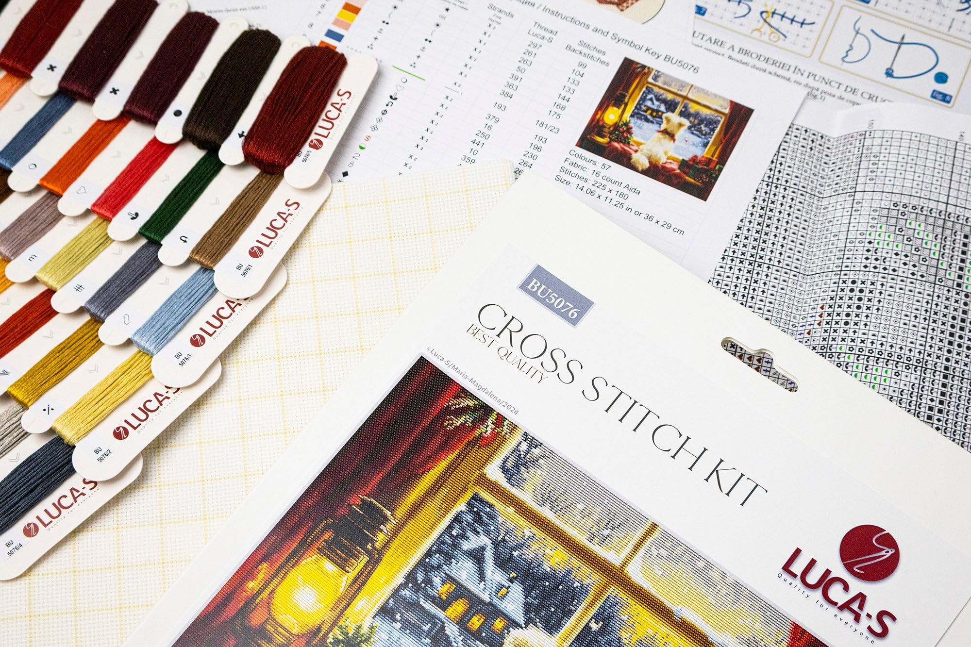 Luca-S Cross Stitch Kit Waiting for The Snowflakes, BU5076, Counted Cross Stitch Kit for Adults, Needlecraft and Embroidery Kit - Image 5