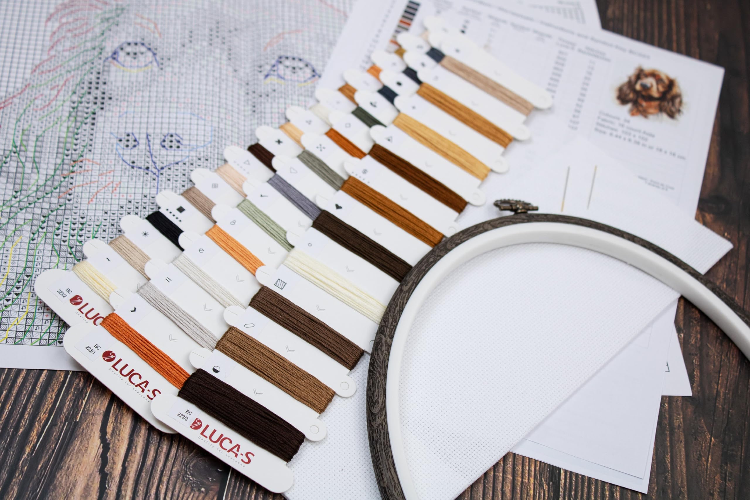 Luca-S Cross Stitch Kit with Hoop Included The Cocker Spaniel - Image 5