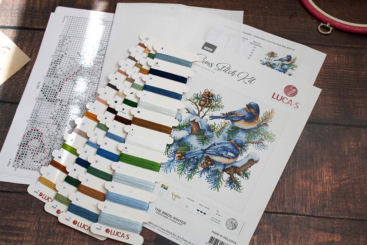 Luca-S DIY Cross Stitch Kit - The Birds-Winter, B2418, Counted Cross Stitch Kit for Adults, Needlecraft and Embroidery Kit - Image 4