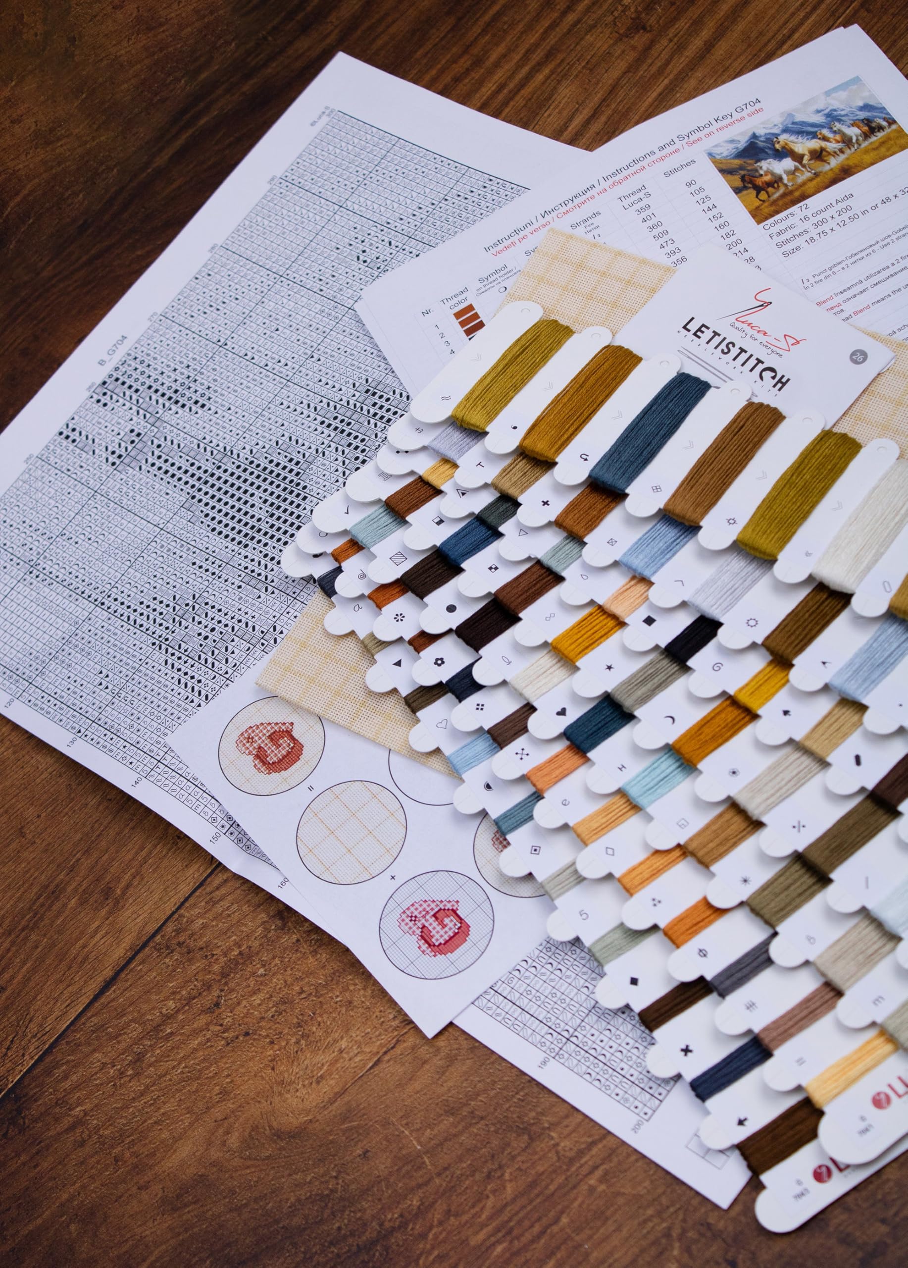 Luca-S Petit Point Kit Gold - Free Spirit, G704, Counted Cross Stitch Kit for Adults, Needlecraft and Embroidery Kit - Image 5