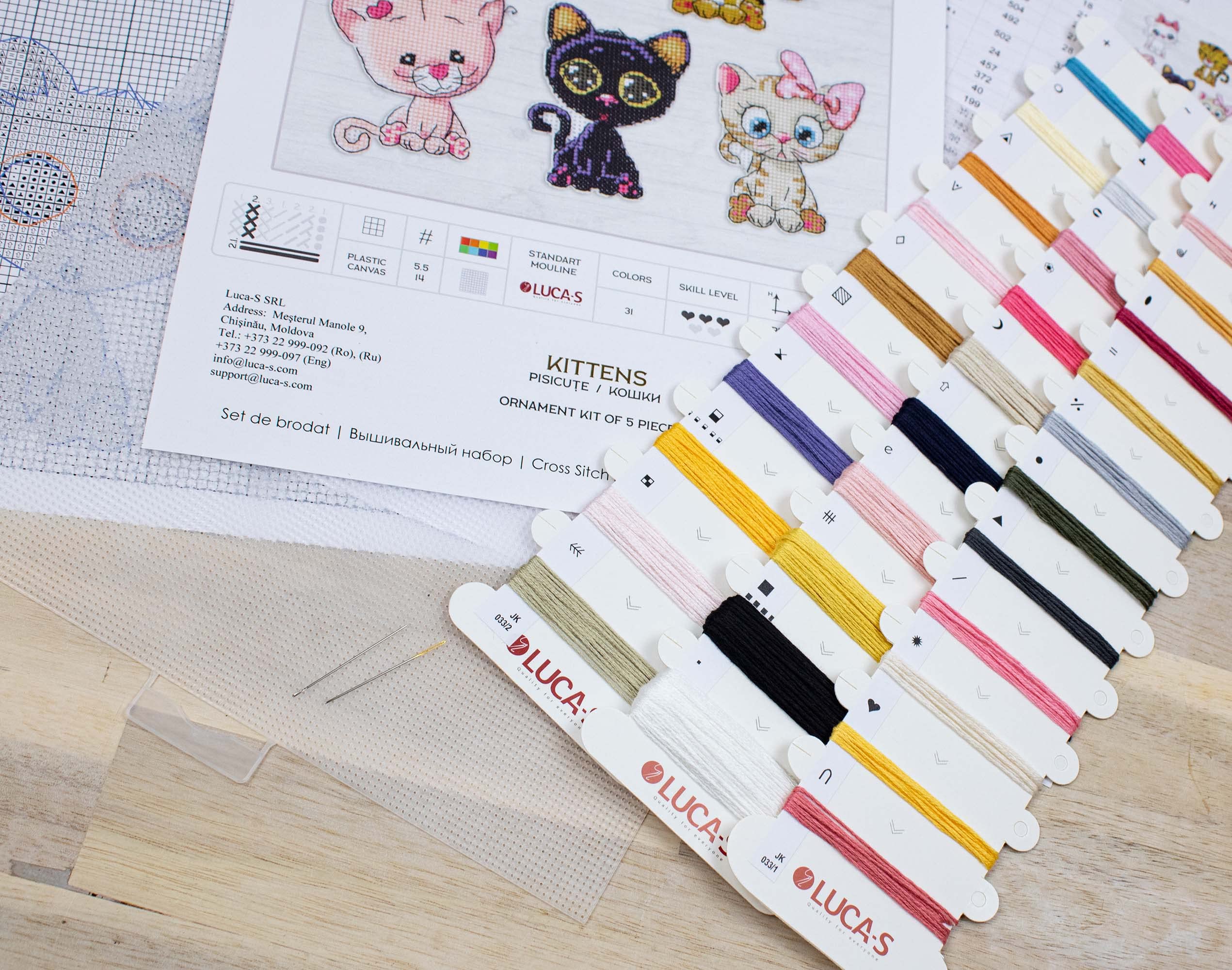 LUCA-S QUALITY FOR EVERYONE Toys Cross Stitch Kits - Kittens JK033 - Image 5