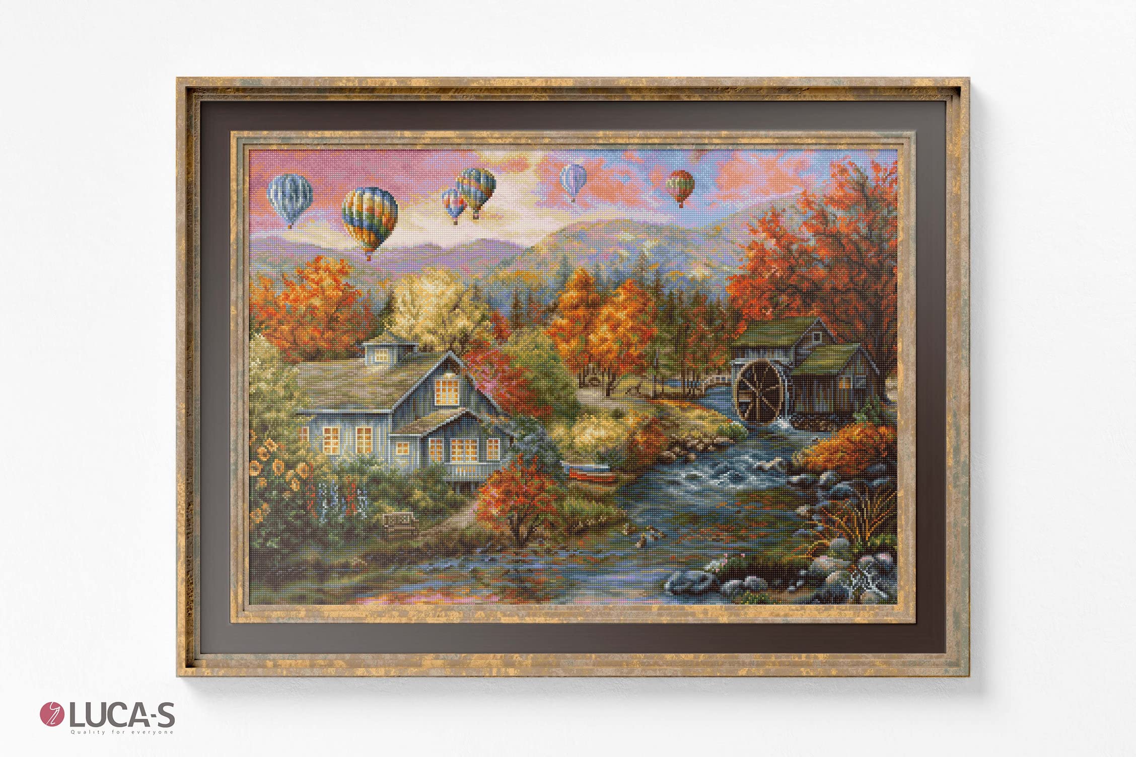Luca-S SRL Cross Stitch Kit Luca-S - Autumn Creek Mill B616, Gold - Image 9