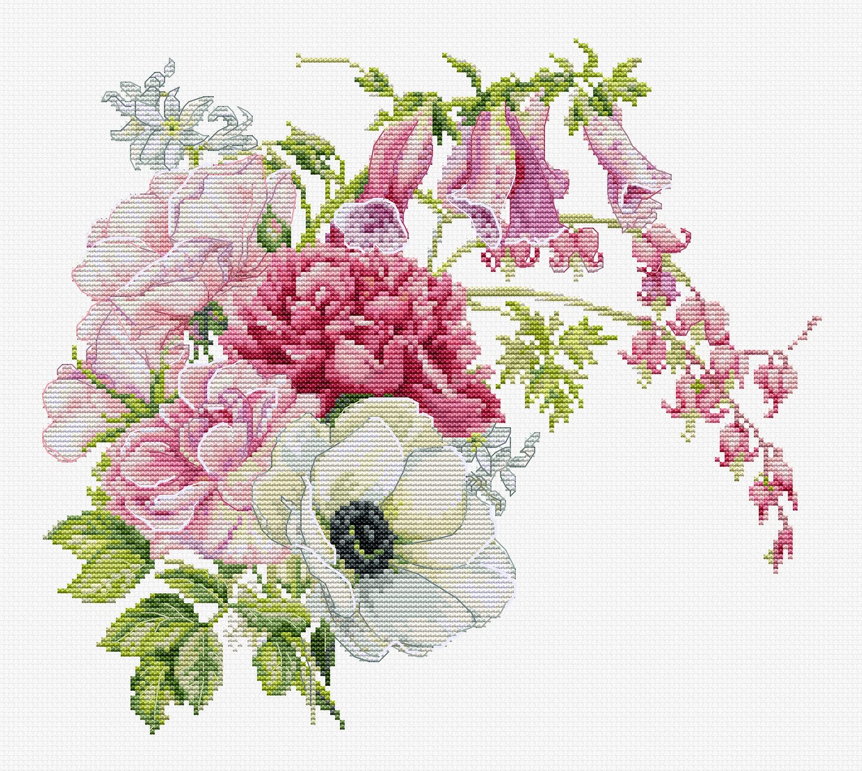 Lucas Cross Stitch Kit S - Spring Bouquet, B7018