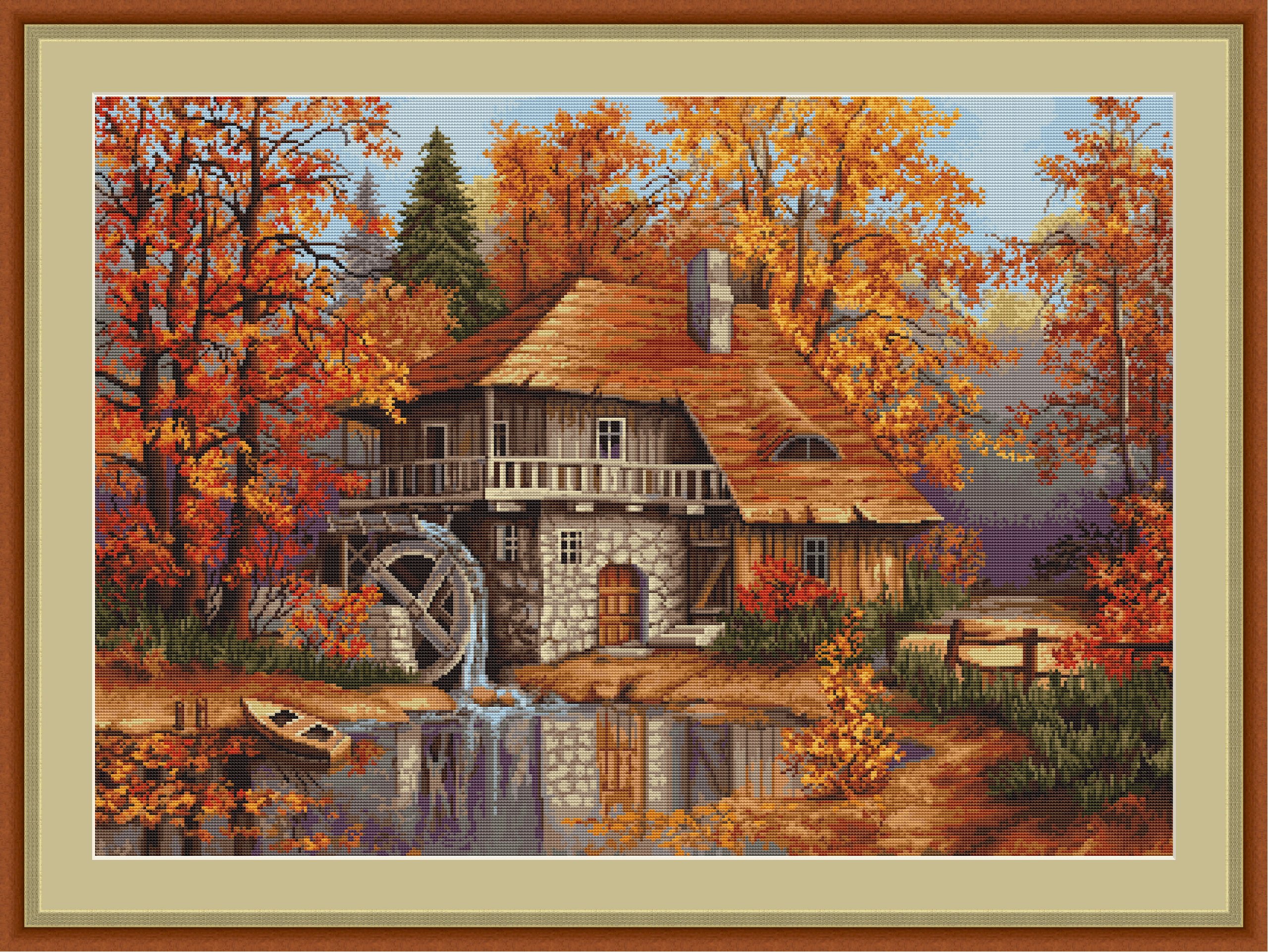 Lucas Petit Point Kit S - Mill in The Woods - Autumn G481