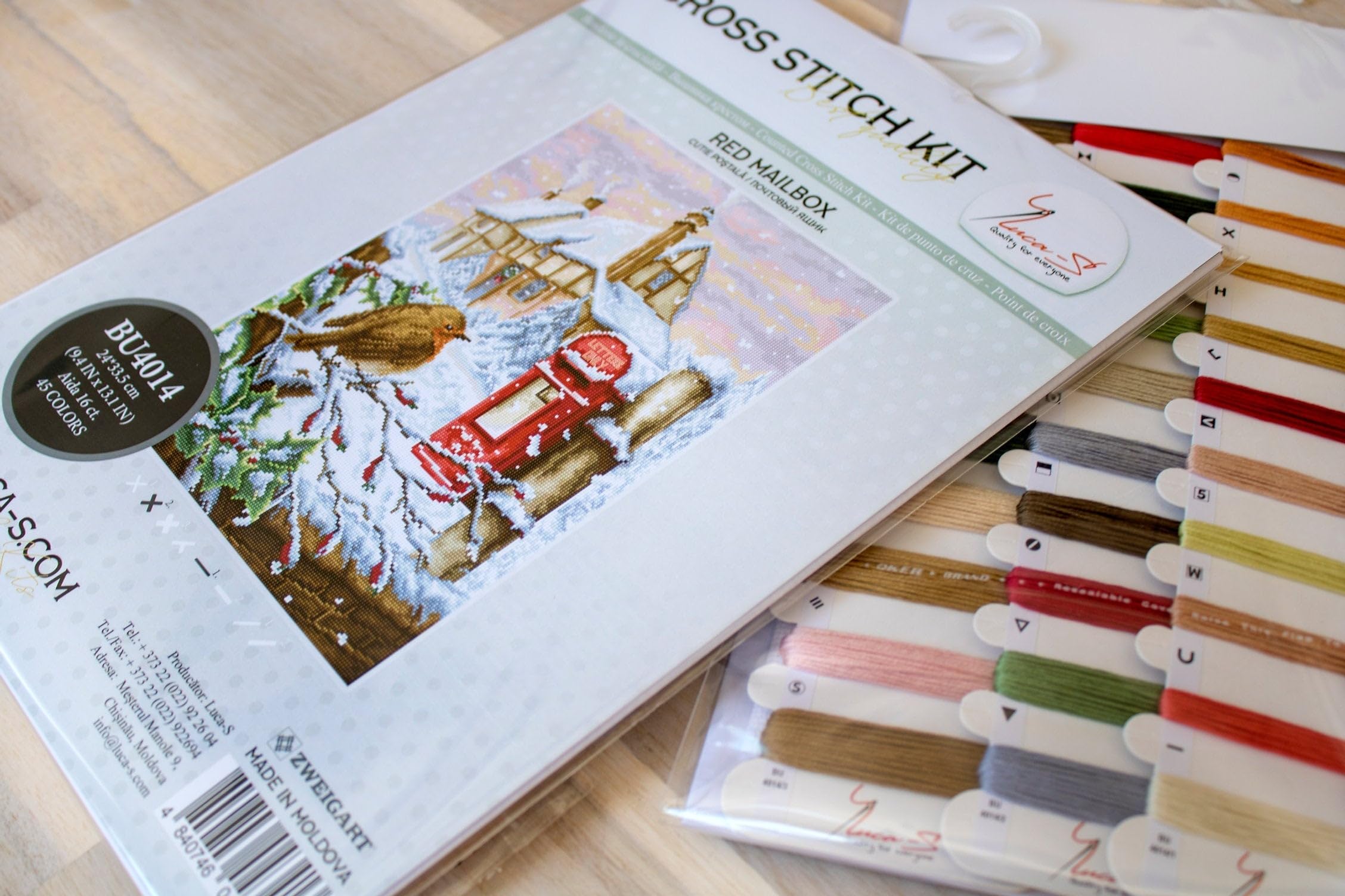 Lucas-S Red Mail Box Counted Cross-Stitch Kit - Image 3