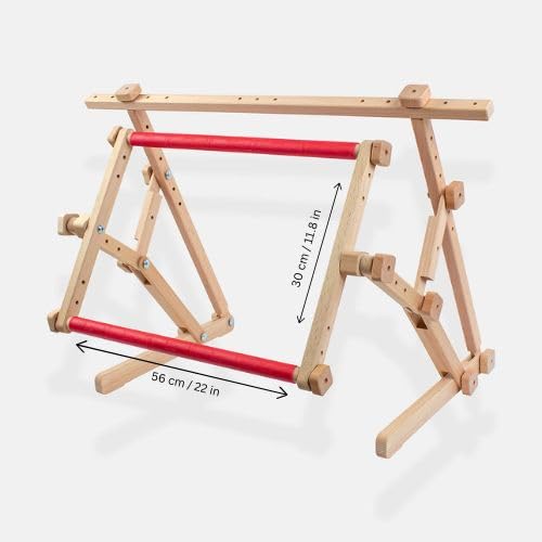 Needlework Lap and Table Hands-Free Embroidery Stand with Adjustable Organic Beech Wood Frame for Cross Stitch and Needlework (30 × 56 cm) - Image 4