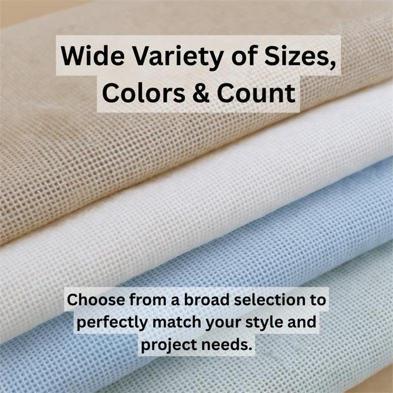 Zweigart Aida Cloth 16 Count – Beige (264), 19.7" x 39.4", 100% Cotton Fabric for Cross Stitch & Embroidery Projects - Image 5
